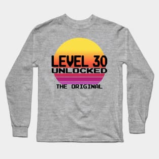 Level 30 Complete 30th Birthday 30 Years Gamer Long Sleeve T-Shirt